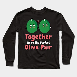Valentine's Day Olive Couples Dating Romance Long Sleeve T-Shirt